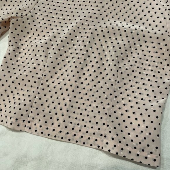 Vintage Evan Picone Petites Polka Dot Blouse with Button-Bown Back - Picture 2 of 9